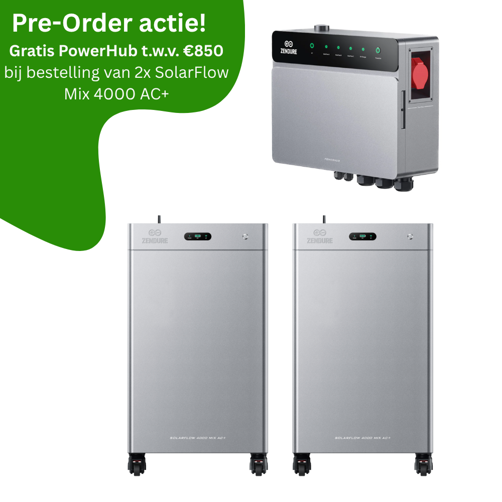 Zendure SolarFlow 4000 Mix AC+ voordeelbundel | GRATIS Zendure PowerHub | 16 kWh