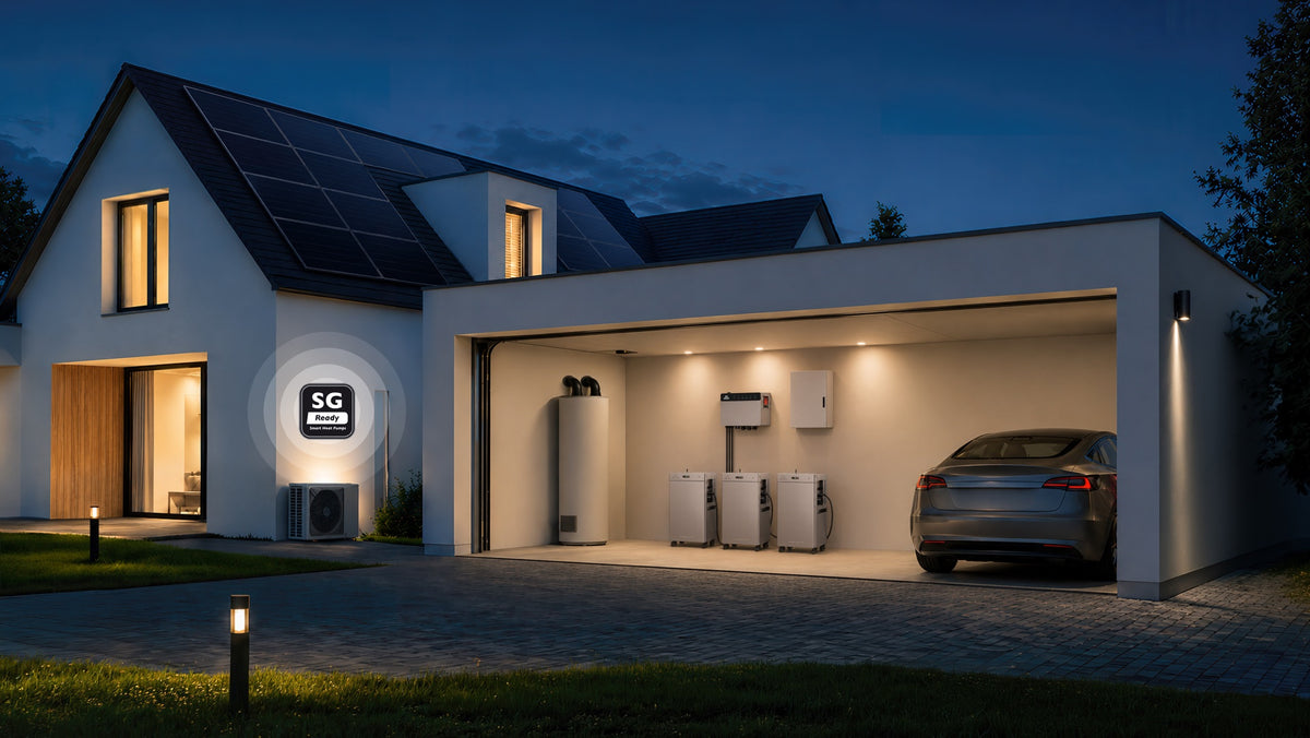 Home with heat pump, SG Ready indication, PowerHub and SolarFlow systems